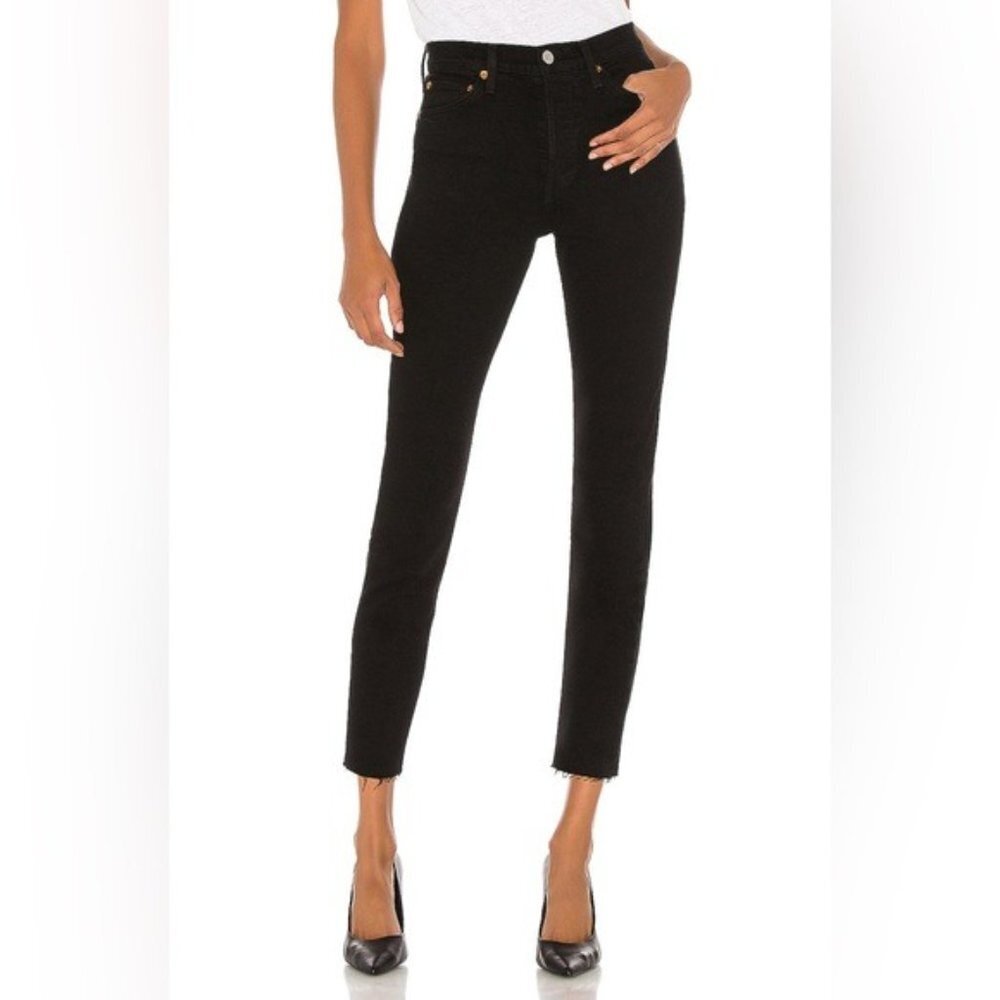 RE/DONE 90’s Originals High Waist Ankle Crop Jeans Black Size 26